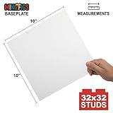 Minizfigs Classic Baseplate Building Base Plates for Lego Building Bricks and Sets | Compatible with Leading Brands-Baseplate | 10" x 10" - 32 x 32 Studs | Transparent Clear for Kids 3+ | 6 PCS