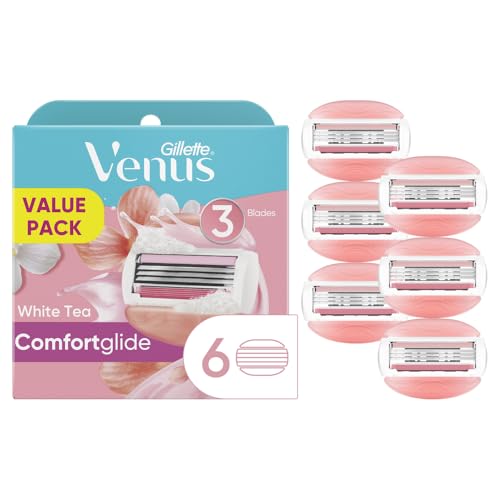 Gillette Venus ComfortGlide White Tea Women's Razor Blade Refills, 6 Count