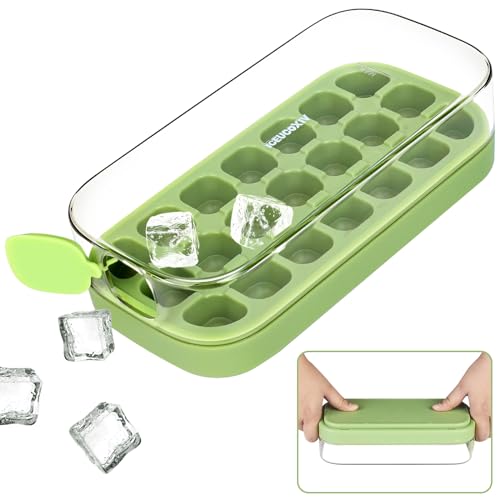 Ice Cube Tray, Easy Release Ice Mold - Silicone 21 pcs Ice Cube Trays for freezer - Ice Box for Cocktail, Tea, Coffee