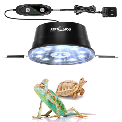REPTI ZOO UVB Reptile Light with Dimming, UVB LED Lamp for Rainforest & Desert Reptile, Adjustable Brightness UVB Light Fixture for Gecko Turtle Snake Lizard Bearded Dragon, White