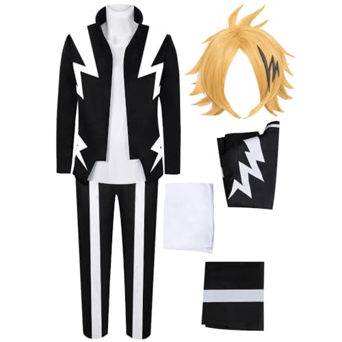 IKaewe Kaminari Denki Cosplay Costume Outfit Black Jacket Pants Shirts Suit