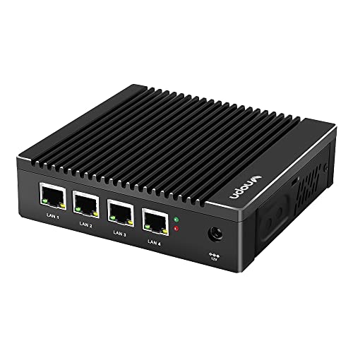 Fanless Micro Firewall Appliance Intel J4125 Quad Core, 4X Intel GbE i225/i226 LAN Ports Fanless Mini Computer 8GB RAM DDR4 128GB mSATA SSD, Network Gateway Soft Router, Support AES NI (8G 128G)