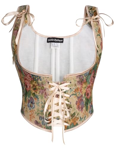 Scarlet Darkness Corset for Women Renaissance Plus Size Underbust Bustier Corset Apricot Floral Size 10