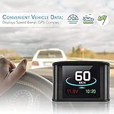 Pyle Universal Vehicle Smart HUD Display - 2.6" Digital Mini Car Dashboard Heads Up Windshield Speedometer Projector System w/ GPS Navigation Compass, Displays Speed, Distance, Time and More - PHUD19