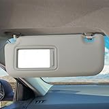 INTGET Driver Side Sun Visor for Toyota Corolla 2007 2008 2009 2010 2011 2012 2013 Accessories Leather Car Sun Protection Visors Replacement with Mirror(Beige-Driver Side)