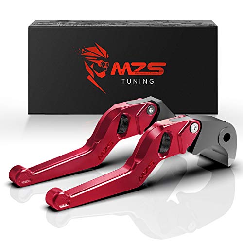 MZS Red Motorcycle Brake Clutch Levers Wheel Roller Adjustable Short CNC Compatible with MT07 MT-07 FZ07 FZ-07 MT09 MT-09 FZ09 FZ-09 FJ09 FJ-09 FZ1 FZ6 Fazer FZ6R FZ8 XJ6 Diversion XSR 700 900 ABS