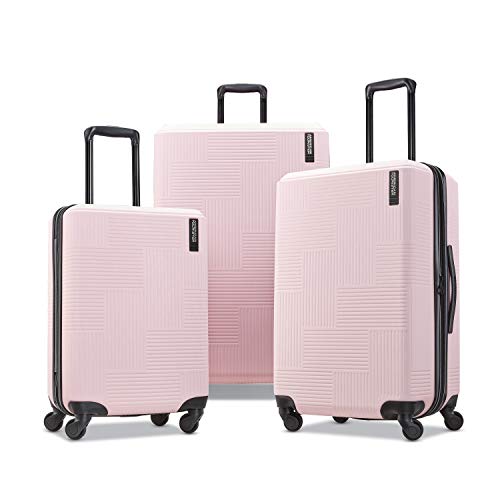 American Tourister Stratum XLT Expandable Hardside Luggage with Spinner Wheels, Pink Blush, 3-Piece Set (20/24/28)