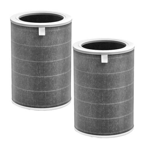 M8R-FLH Filter for Mi 3H HEPA: For 3C 3 2C 2H 2S Pro Air Purifier 3-Stage Filtration with Activated Carbon Clean Dust VOCs, 2 Pack