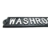 TG,LLC Treasure Gurus Cast Iron Washroom Bathroom Sign Rustic Gas Station Bar Pub Wall Decor Bath Plaque