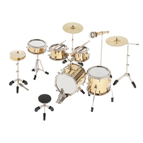 CoudarTitie 1:6 Scale Drum Kit Model for Action Figures - 9 Piece Set