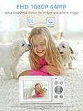 Camkory Digital Camera, Camera for Kids, FHD 1080P Point and Shoot Camera with 32GB Card 16X Zoom Anti Shake, Compact Small Camera Gift for Boys Girls Kids, White