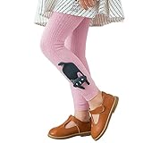 BOOPH 3 Pack Girl Legging Pants Knit Footless Tights 5-8 Year Yellow Pink Gray