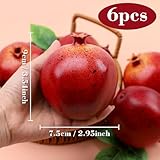 Meiwlong 6pcs Fake Pomegranate Home Kitchen Decoration Lifelike Realistic Simulation Artificial Fruit Cabinet Harvest Indoor Festival Party Weddings Display Photography Props