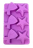 2 Pack Mermaid Tail & Seashell Silicone Molds for Making Cakes, Candy, Bath Bombs, Chocolates, Fondant, Ice Cubes: Colors May Vary: Mermaid or Under the Sea Birthday Themed Party