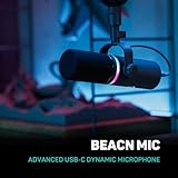 BEACN Dark Dynamic USB Mic for PC | Professional Microphone for Podcast, Gaming Mic, Streaming Mic | Studio-Quality Desk Mic for YouTube, Twitch, and Recording | Microphone for PC, Gaming & Streaming