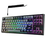 TECWARE Phantom+ Elite 87 Key RGB Mechanical Gaming Keyboard, LED Backlit, Universal Hot-Swap, Wired and Wireless, 3 Mode Connectivity, Thocky Sounding, Black Elite Wraith Orange