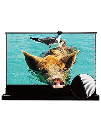 VIVIDSTORM Motorized Floor Rising UST ALR Projector Screen for Home Theater, Tensioned Wrinkle-Free Surface, Smart App and Voice Control, No Wall Mount Needed,VSDSTUST120H