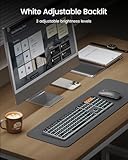 ProtoArc Backlit Bluetooth Keyboard and Mouse for Mac, KM100-A Full Size Wireless Keyboard Mouse for Mac, Multi-Device Rechargeable Keyboard for MacBook Pro/Air, iMac, iPhone, iPad, Space Gray