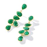 Ross-Simons 22.68 ct. t.w. Emerald Drop Earrings in 18kt Gold Over Sterling