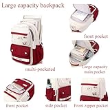 EKUIZAI Aesthetic Rolling Backpack for Girls Large-capacity secondary school bag Solid Color Girls Trolley Backpack