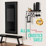 Crostice 1-Tier Floating Shelf Compatible with Tonal Accessories, Home Gym Storage Shelf, Gym Rack Wall Mount Organizer, Workout Metal Holder, T-Bracket Lock Adapters Hanger, US Patent Holding