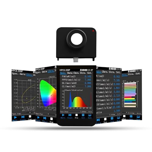 Spectrometer PPFD Meter PAR Quantum Meter with Wireless Remote Measurement-LED Grow Lights Full Spectrum for Precision Color Control & Interpretation-Ideal for Home, Engineering Lab & Industrial Use