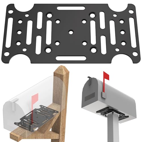 Mailbox Mounting Bracket, Universal Mounting Adapter Plate fits on 4x4 Wood or Hollow Posts and is Compatible with Most Post Mount mailboxes of All Sizes, Bottom mounting