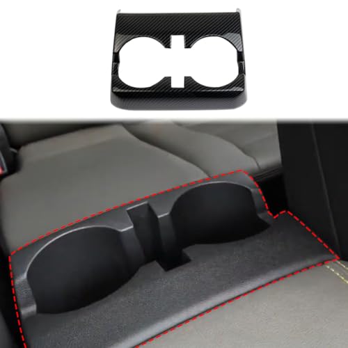 Korlot Carbon Fiber Armrest Box Rear Row Cup Holder Trim Cover Accessories for 2023-2025 Chevrolet Colorado/GMC Canyon