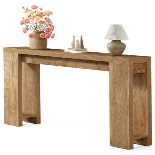 Little Tree 70.9-Inch Long Console Table, Narrow Sofa Table Behind The Couch, Farmhouse Console Table for Living Room, Entryway, Hallway