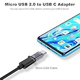 AreMe Micro USB 2.0 to USB C Adapter (4 Pack), Micro USB Female to USB Type C Male Converter Connector Support Charge Data Sync for Galaxy Type-C Phones, Tablets and More (Grey)