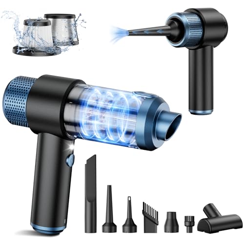 EYYA Handheld Car Vacuum Cleaner Cordless, 15000PA High Power Vacuum & Air Duster, 4-in-1 Portable Mini Vacuum with LED Light, Hand Held Vacuum Cleaner for Car Home Offic