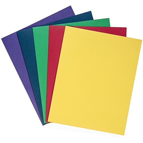 Blue Summit Supplies 100 Pack Paper 2 Pocket Folders Bulk, Two Pocket Folders Bulk, Our Folder with Pockets are Designed for Office and Classroom Use Folder with Pockets, Assorted 5 Colors