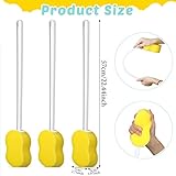 Yetene 3 Pieces Long Handle Sponge 22.4'' Back Sponge on a Stick Body Brush Handled Washer Scrubber for Foot Body Limited Motion(Yellow)