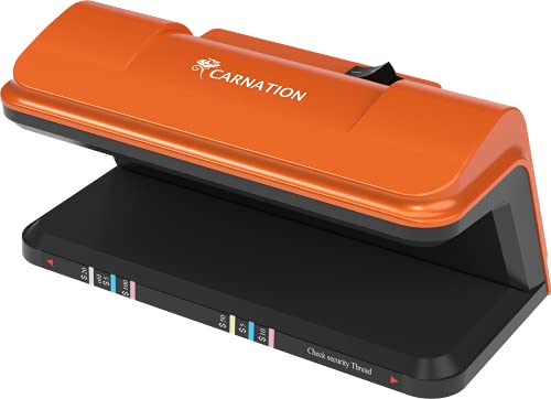 Carnation CRD12 Counterfeit Bill Detector and Banknote Tester Pen - Scan Bills Using Long-Lasting Ultraviolet LED Technology - Multi-Currency Checker for US Dollar, Euro, Mexican Peso - Plug and Play