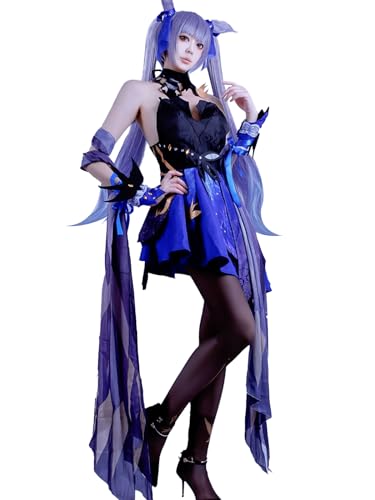 OSIAS Genshin Impact Keqing Opulent Splendor Cosplay Outfit Keqing Opulent Splendor Costume(XL)