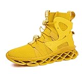 DUDHUH Women's Fashion Sneakers Running Shoes Womens Non Slip Comfortable Blade Type Athletic Walking Shoes for Women Yellow