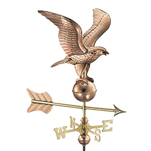 Good Directions 8815PR Eagle Cottage Weathervane, Polished Copper with Roof Mount, Medium