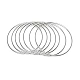 Loralyn Designs Thin Stainless Steel Bangle Bracelet Plain Round Set of 7 (9 Inch), Silver