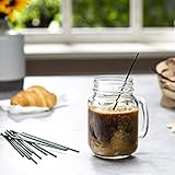 Comfy Package [1000 Count] 7 Inch Coffee Stirrers, Cocktail Straws - Disposable Plastic Sip Stir Sticks - Black