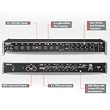 Tascam US-16x08 Rackmount USB Audio/MIDI Interface for Recording, Drum Recording, 8 XLR/8 1/4" Inputs, 8 Outputs, Control Software,Black