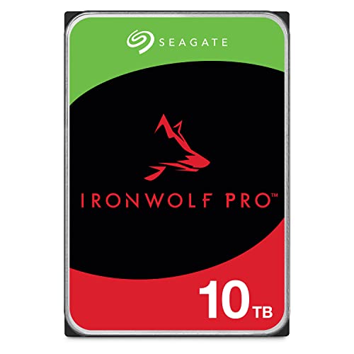 Seagate IronWolf Pro, 10 TB, Enterprise NAS Internal HDD –CMR 3.5 Inch, SATA 6 Gb/s, 7,200 RPM, 256 MB Cache for RAID Network Attached Storage (ST10000NT001)