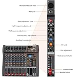 Depusheng DX8 Professional Mixer Sound Board Console 8 Channel Desk System Interface Digital USB MP3 Input 48V Phantom Power Stereo DJ Studio FX Steel Chassis,Black Bluetooth USB Audio Mixer for PC