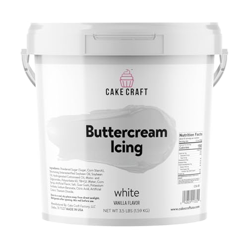 Cake Craft Buttercream Icing – 3.5 lb Tub | Ready-to-Use Frosting for Cakes, Cupcakes, Cookies & More | Super Smooth Texture | No Prep Required | Vanilla Flavor