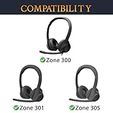 SOULWIT 70mm Earpads Replacement for Logitech Zone 300/Zone 301/Zone 305 Wireless Headphones, Ear Pads Cushions with Ice Silk Fabric, Noise Isolation Foam - Zone 300 CG Black