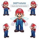 Isaneihas 6 pcs/Set Mario Figures Toy - Mario & Luigi Figurines – Yoshi & Mario Bros Action Figures （5 inch）