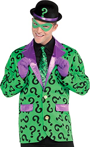 SUIT YOURSELF Riddler Jacket for Adults, Batman Halloween Costume, One Size up to Men’s 40-42, Featuring Purple Lapels