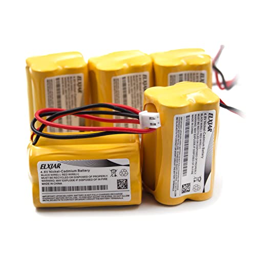 YUTSUJO (5-Pack) 4.8V 700mAh BL93NC487 Ni-CD Battery Replacement for Emergi-Lite BAA-48R BAA48R, Interstate NIC0186, Dantona Custom-43 Custom43, OSI OSA-126 OSA126 BL93NC484 BL93NC485