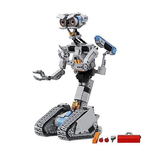 BUILDIFY Johnny Five Robot Building Block Set; Mech Toy with Rich Detail; Movable Tracks and Limbs; STEM Educational Collectible Gift for Children,Boys, Girls and Adults (1310 PCS)