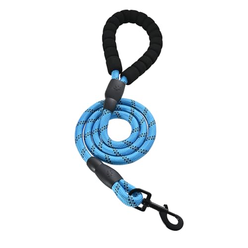 Amazon Basics Round Dog Leash, Heavy Duty, Durable Rope for Small, Medium, and Large Dogs, Lightweight Design for Walking, Training, and Outdoor Activities, Blue, 4 Ft