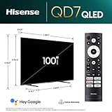 Hisense 100-Inch Class QD7 Series QLED 4K UHD Google Smart TV (100QD7N, 2024 Model) - QLED, Native 144Hz, Motion Rate 240, Direct Full Array, Game Mode Pro, Alexa Compatibility